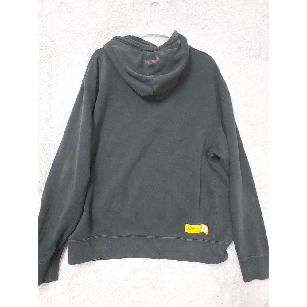 Jordan Pullover Mens Large Grunge Jumpman Hoodie Black Bleach Spots Nike Faded